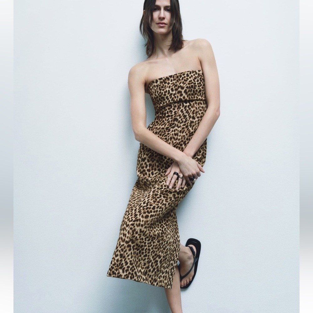 Zara new with tags animal printed Midi sheath dress size medium